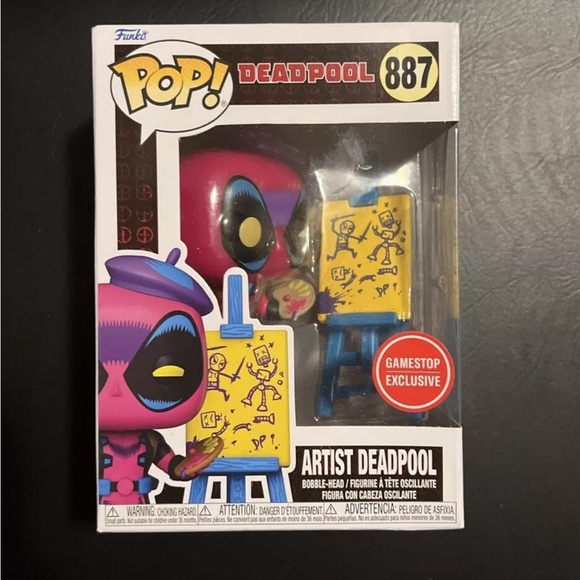 Artist Deadpool Funko Pop Blacklight #887 - Picture 1 of 6